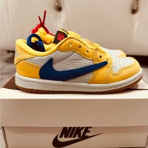 Travis Scott Jordan 1 Retro OG SP Low Canary Toddler 10c